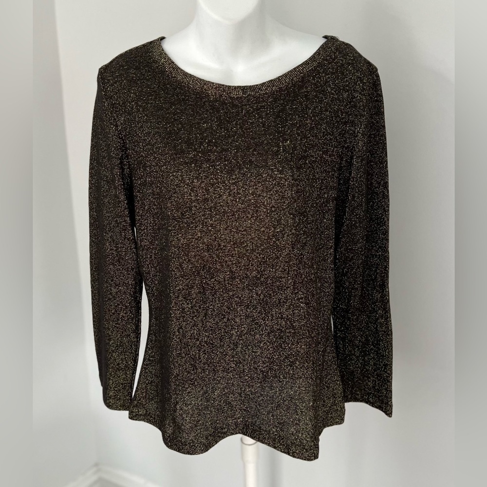Vintage Mevisto Black/Gold Metallic Knit Top
